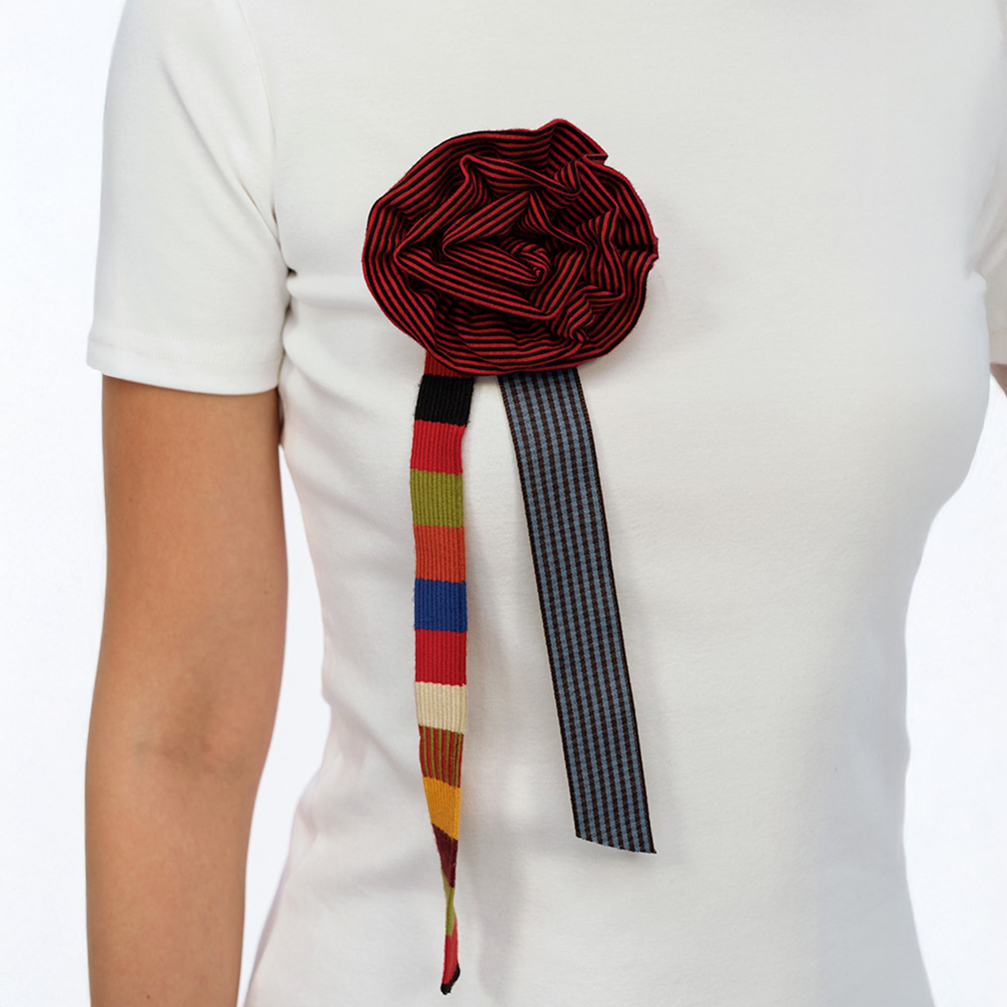 OINIMI Rosette Ribbon Bloom Brooch