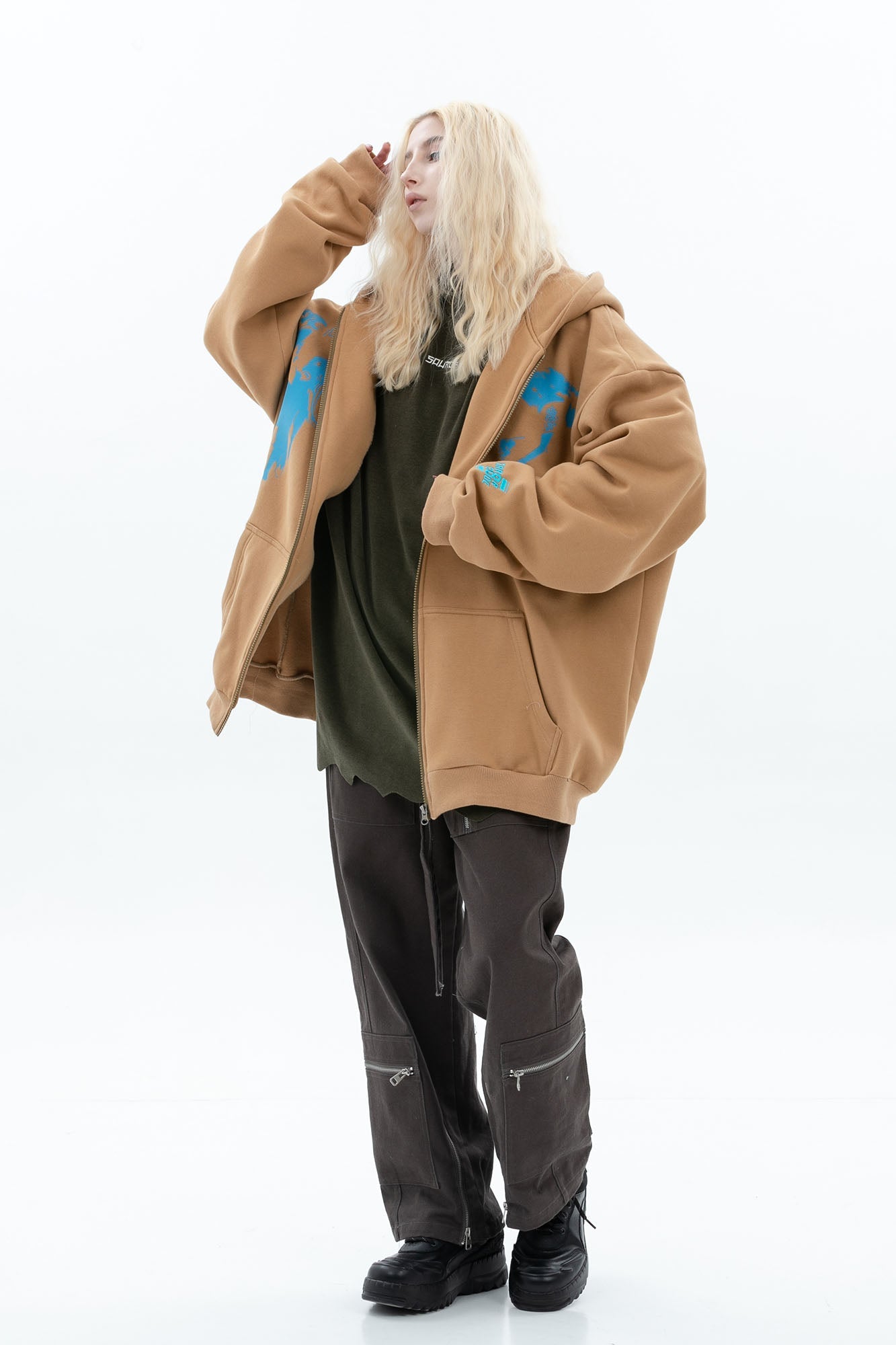 ERROR CODE ROBOT Fleetwood Mac Graphic Oversized Hooded Jacket