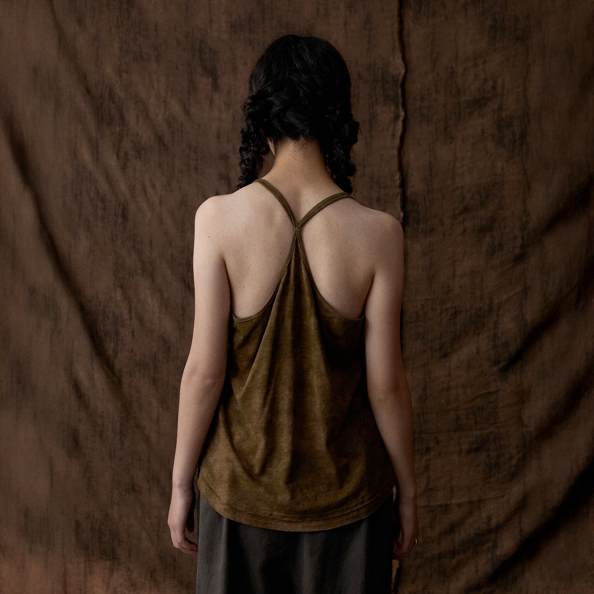 INCH LIM Racerback Drape Tank Top