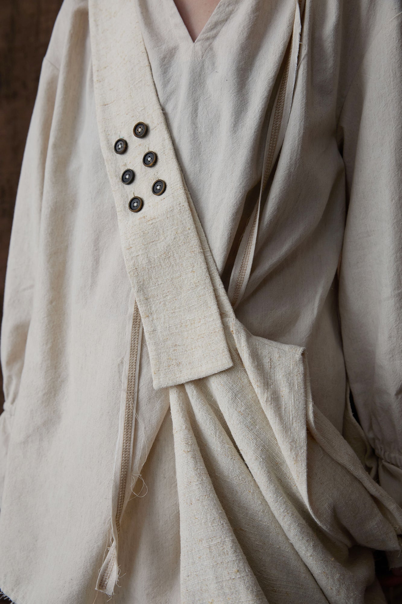 INCH LIM Button-Detail Draped Shoulder Bag