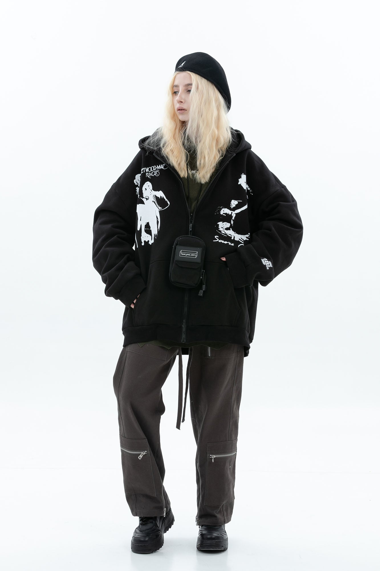 ERROR CODE ROBOT Fleetwood Mac Graphic Oversized Hooded Jacket