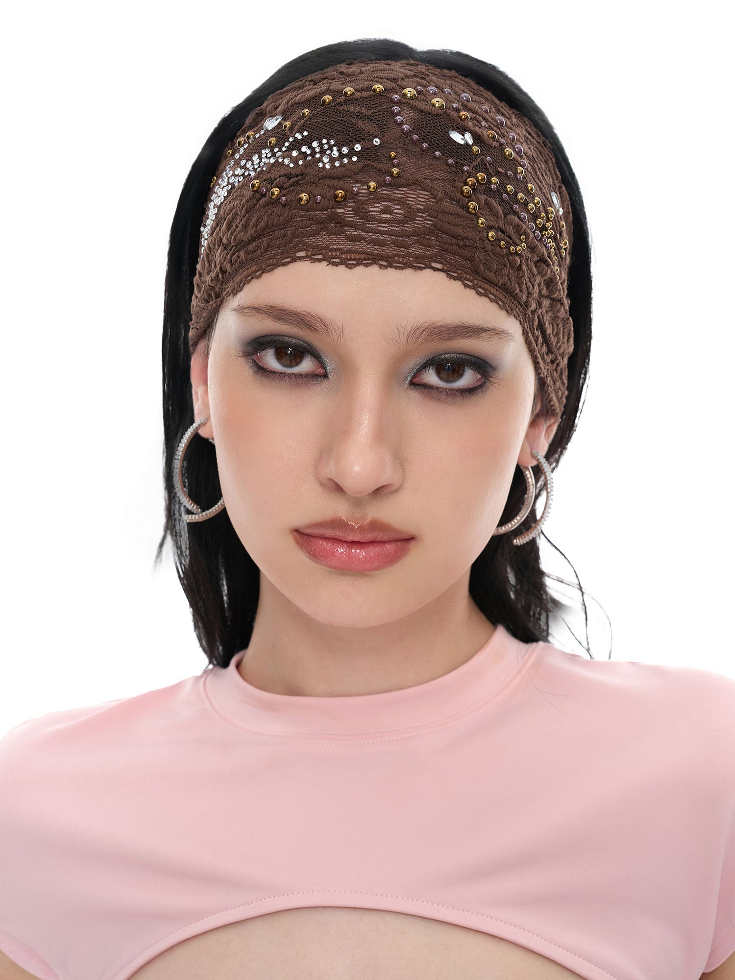 JYOSEI Lace Sequin Embellished Wide Headband