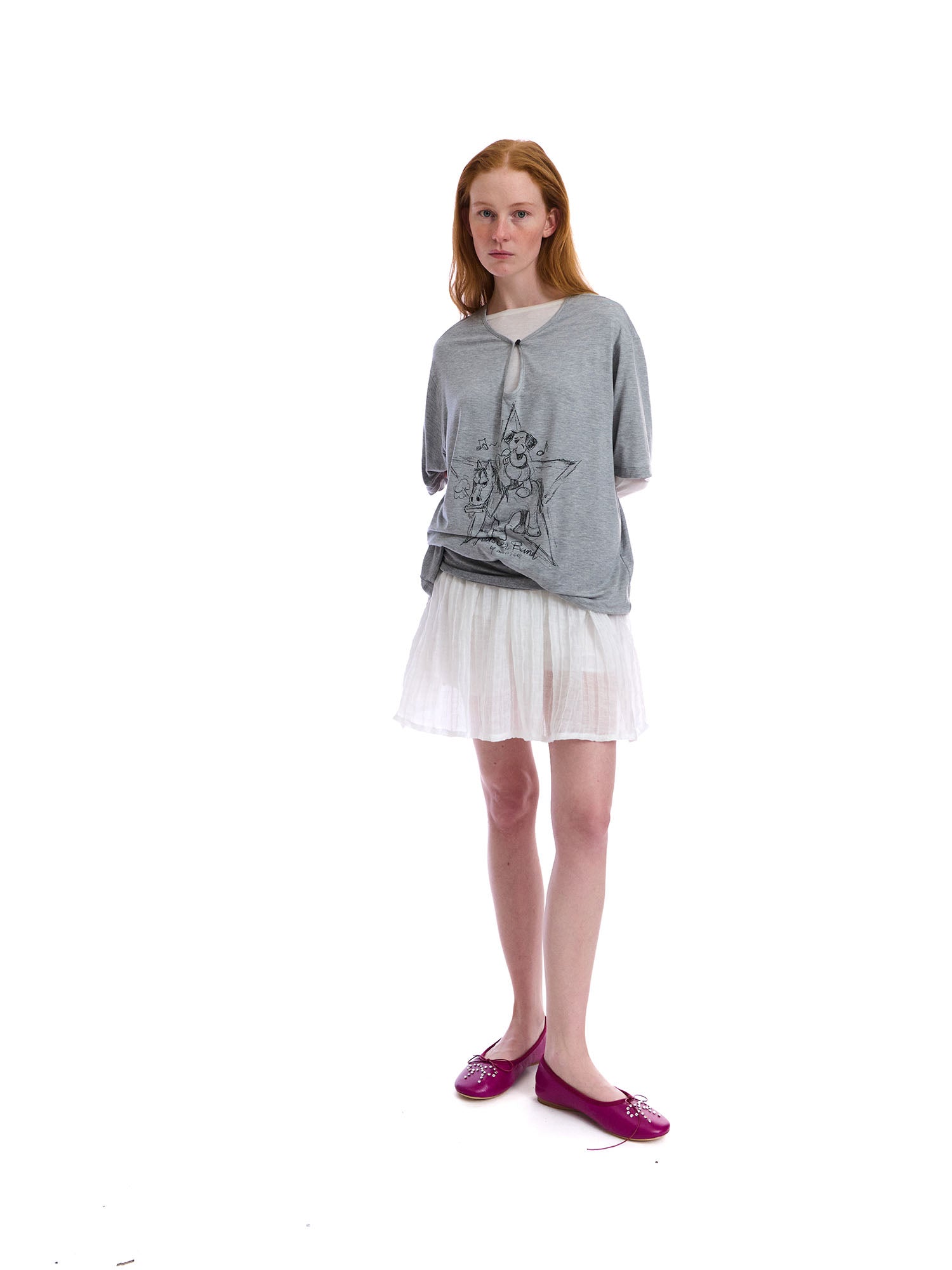 NEVERSEEZ Ruched Waist Crinkled Panel Linen-Blend Skirt