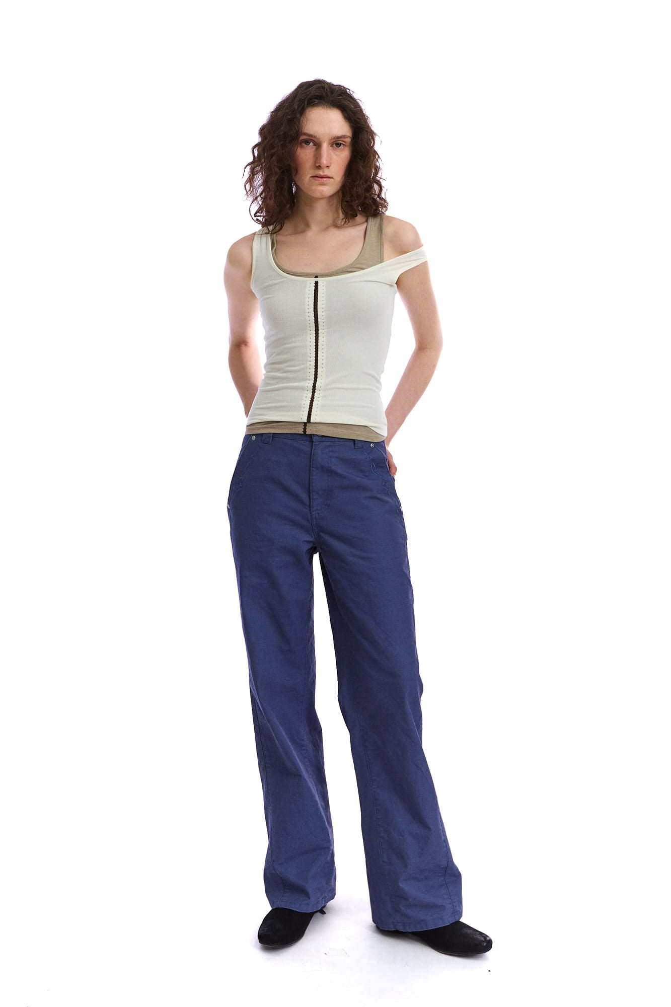 NEVERSEEZ Embroidered Utility Straight-Leg Pants