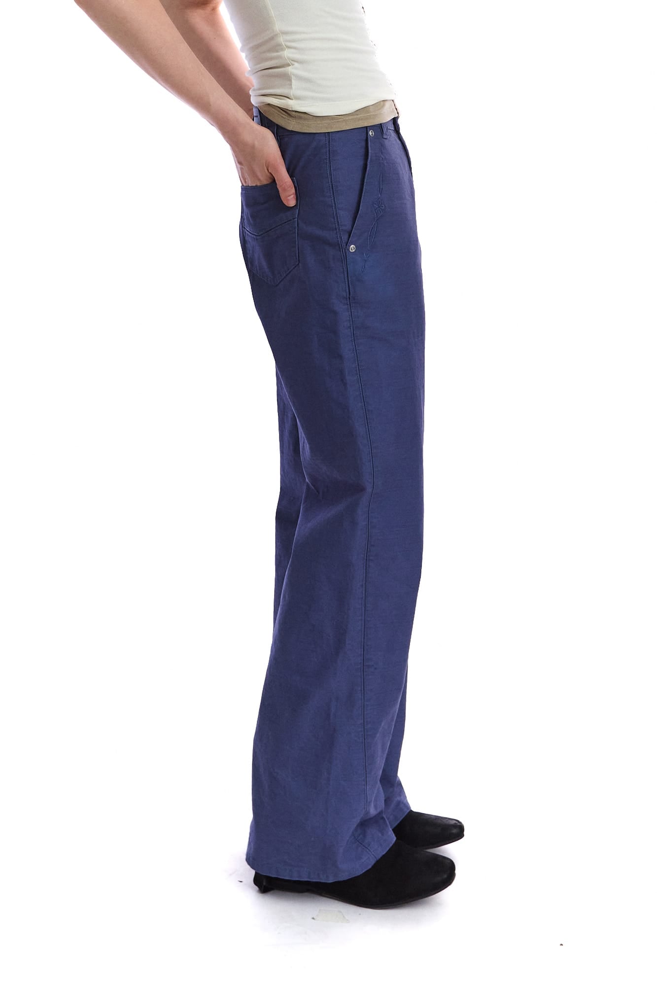 NEVERSEEZ Embroidered Utility Straight-Leg Pants