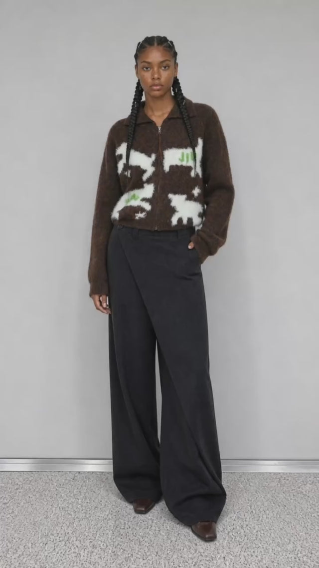 Ad video: ARTIFICIAL WORLD Asymmetrical Overlay Wool Wide-Leg Pants.mov (added by the ERP from the ad creative library)