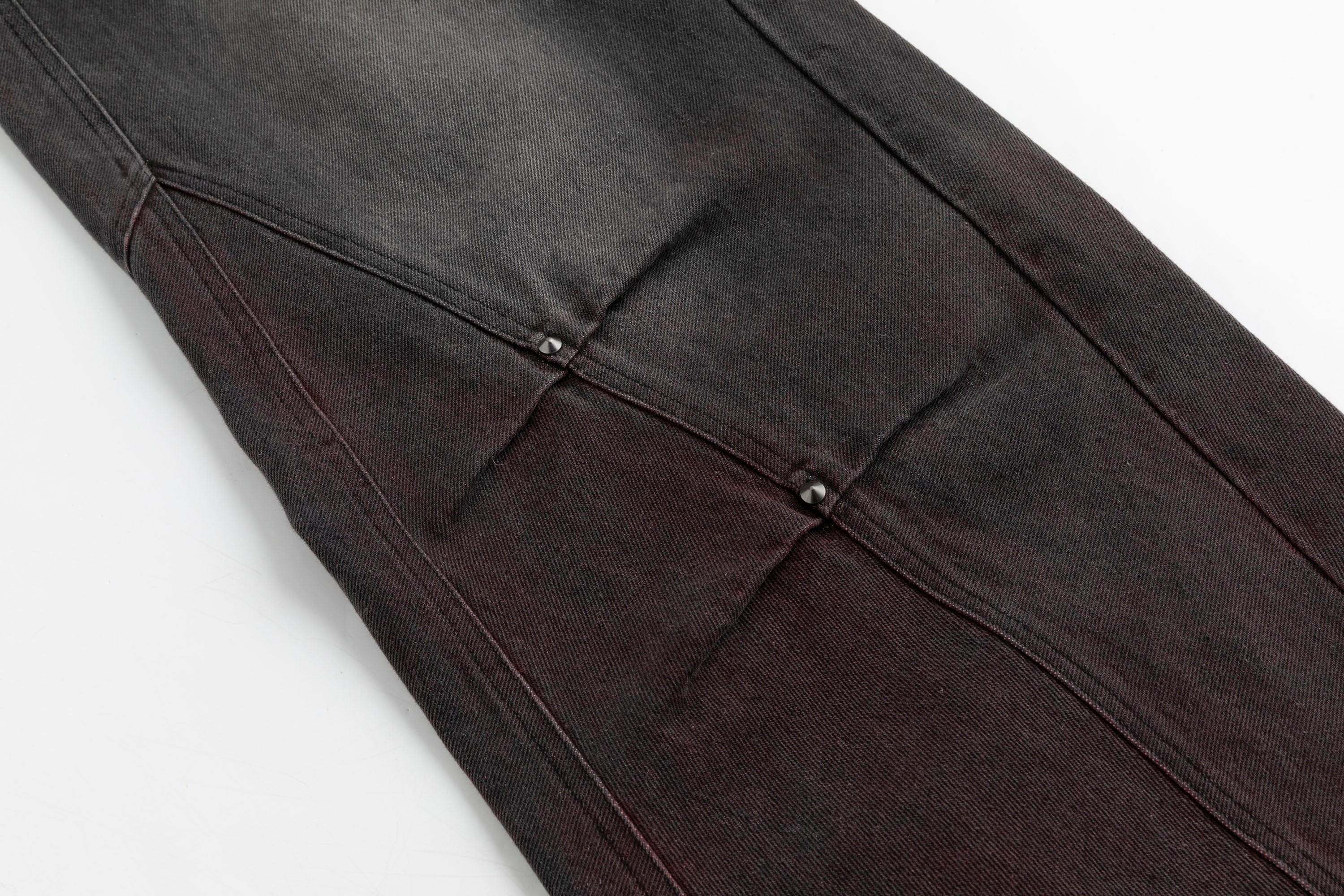 CESTNOUS Distressed Folded Double Waist Jeans