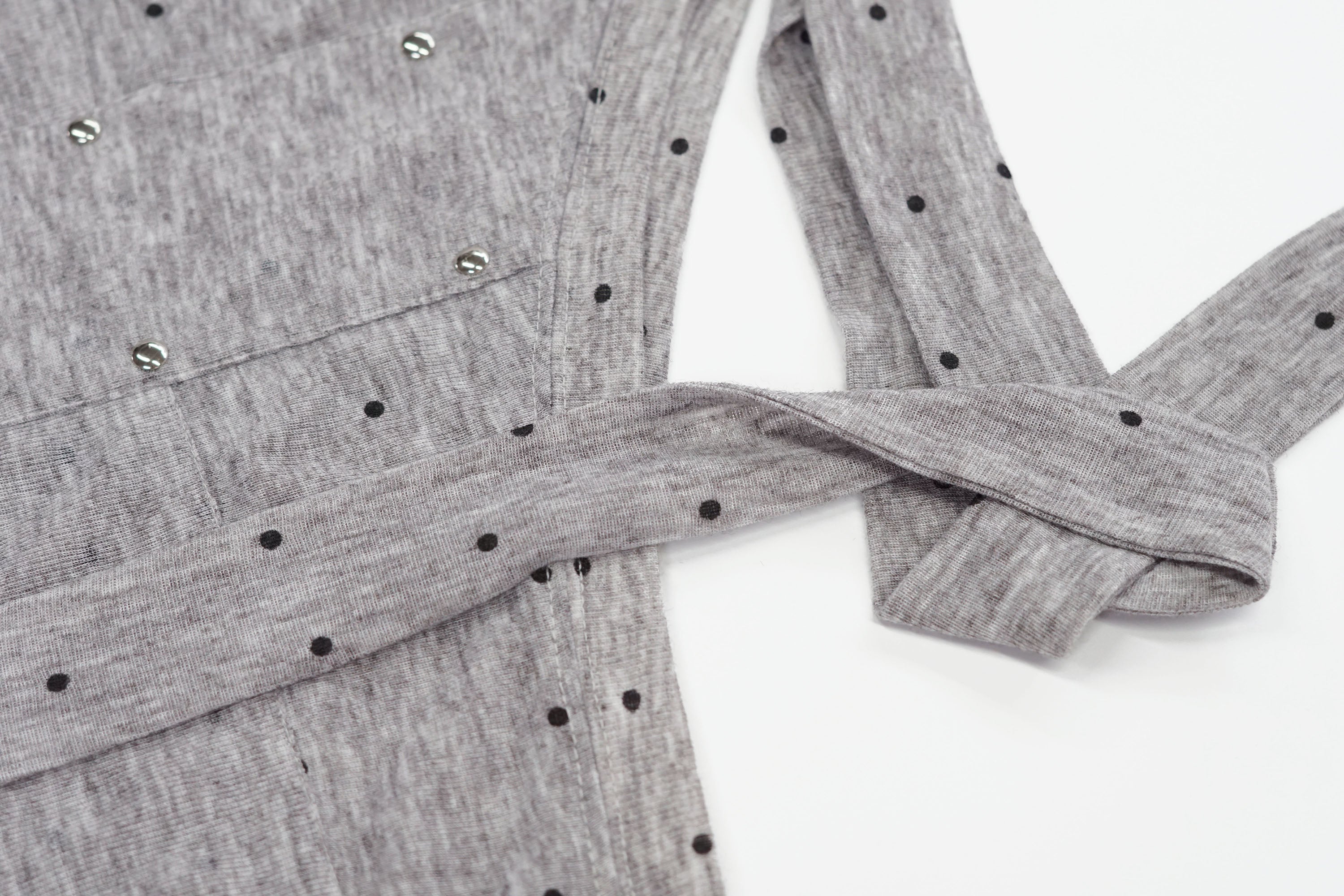 CESTNOUS Asymmetric Tie-Drape Cross Panel Long-Sleeve Tee
