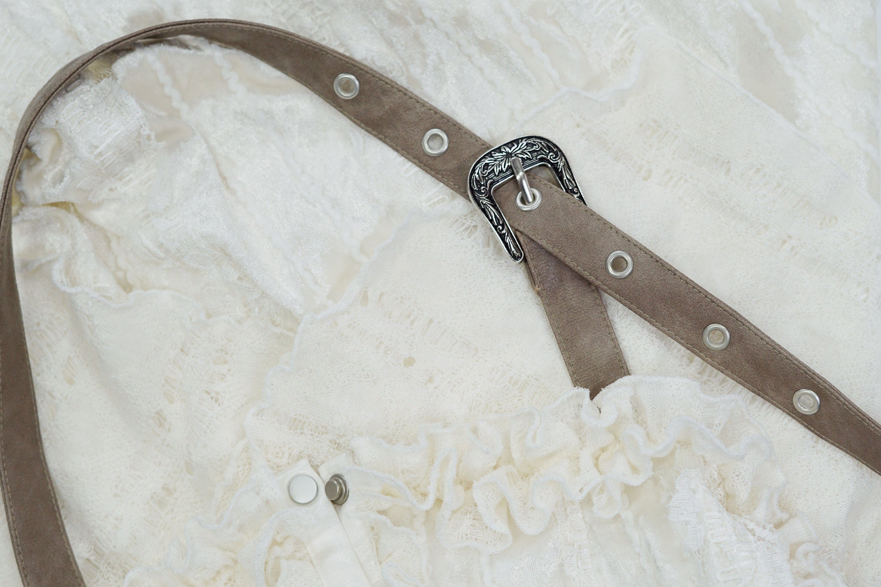 CESTNOUS Ruffled Trim Corset Layered Mini Dress