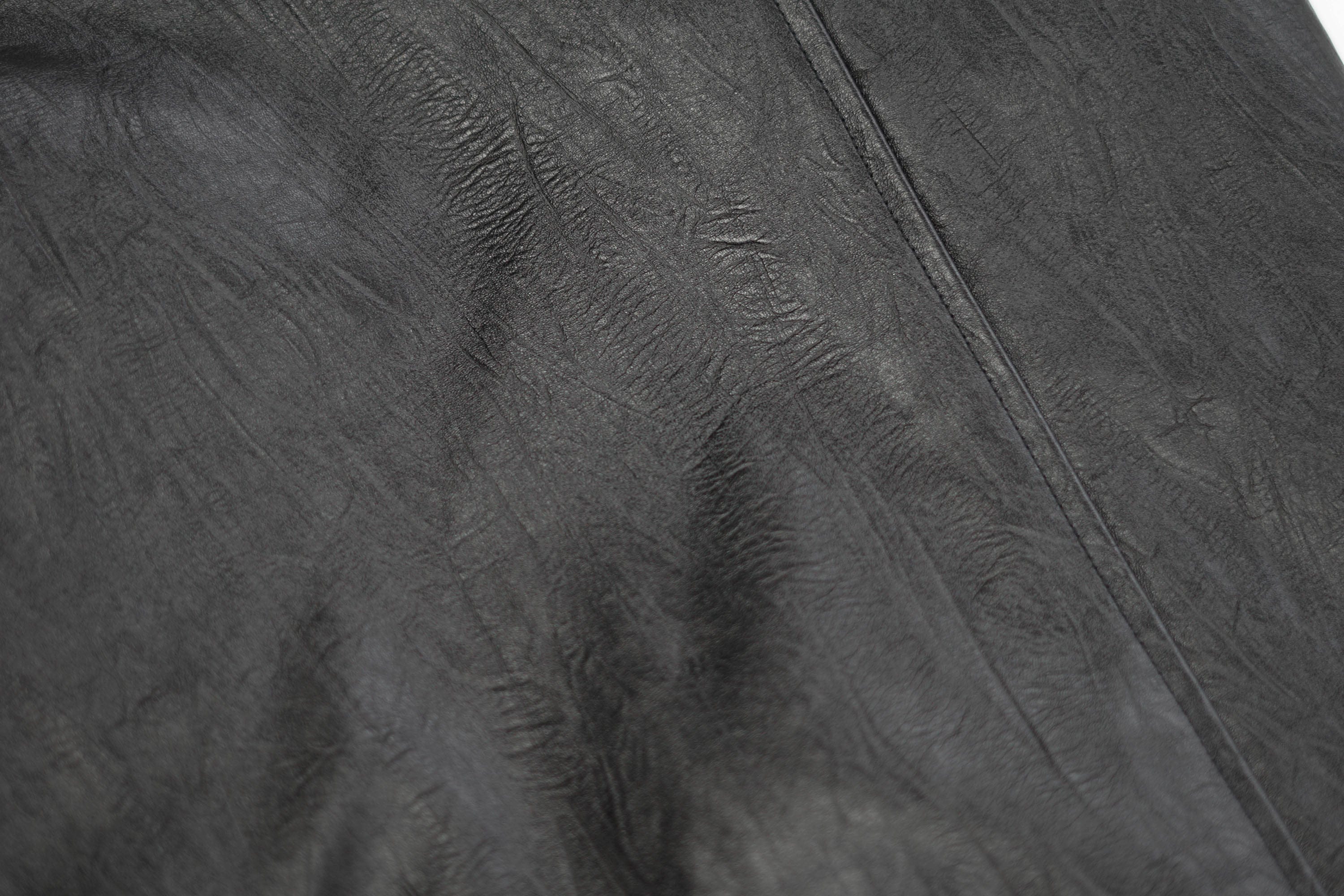 CESTNOUS Belted-Hem Faux Leather Jacket