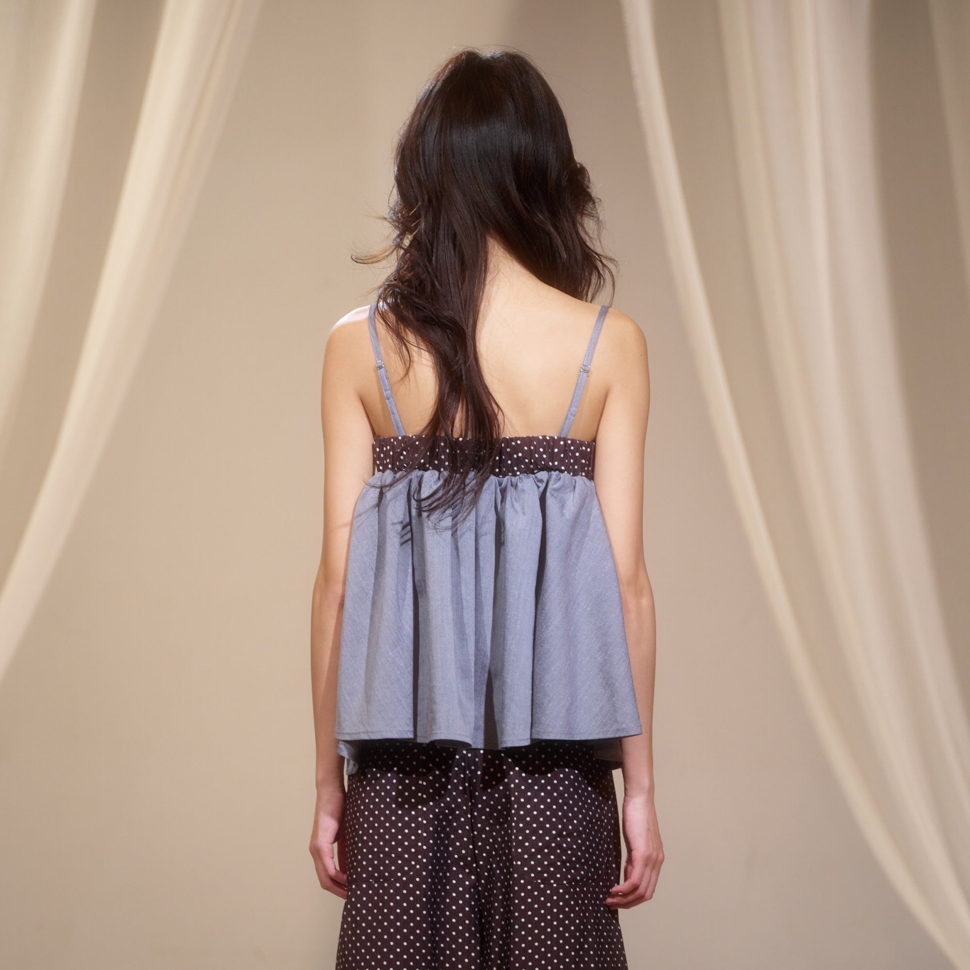 IVETONG Ribbon Tie Satin Camisole Top