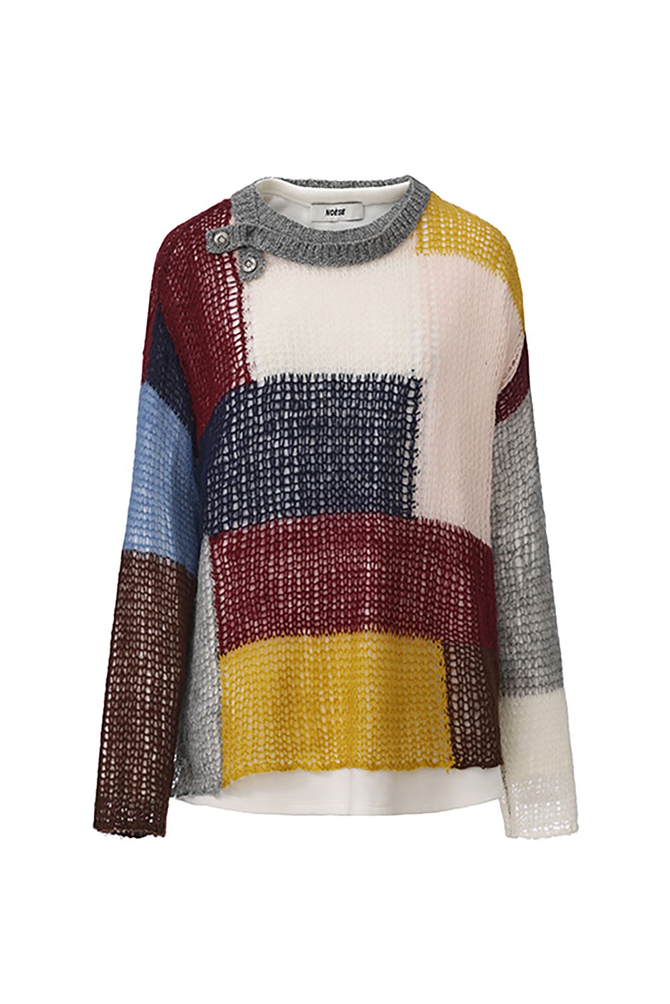 NOESE Contrast Layered-Collar Sweater