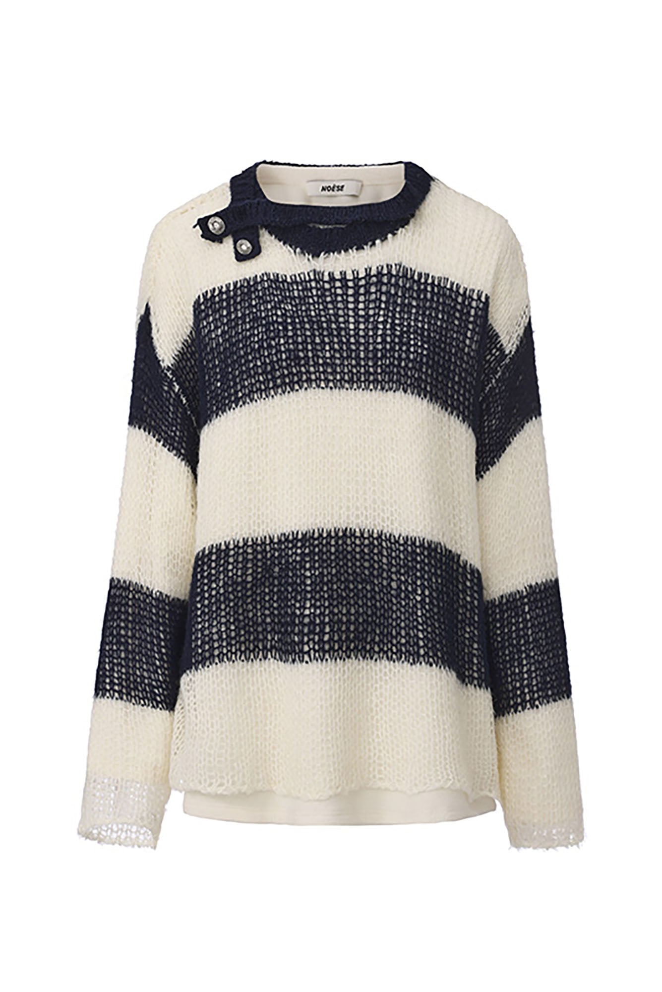 NOESE Contrast Layered-Collar Sweater