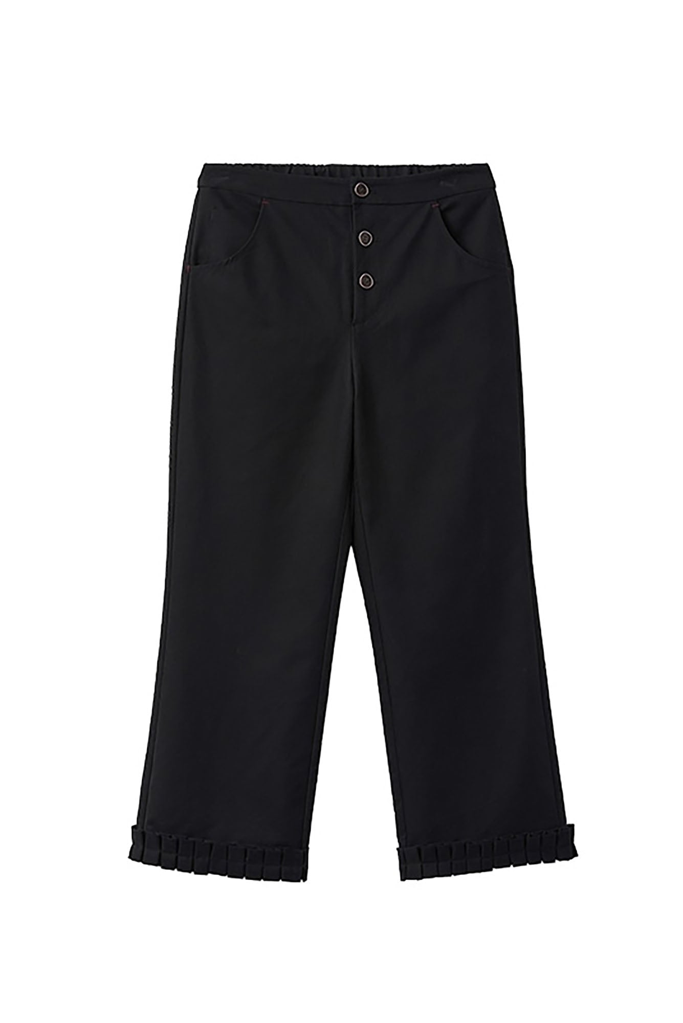 NOESE Dark Plaid Sash-Tie Pants
