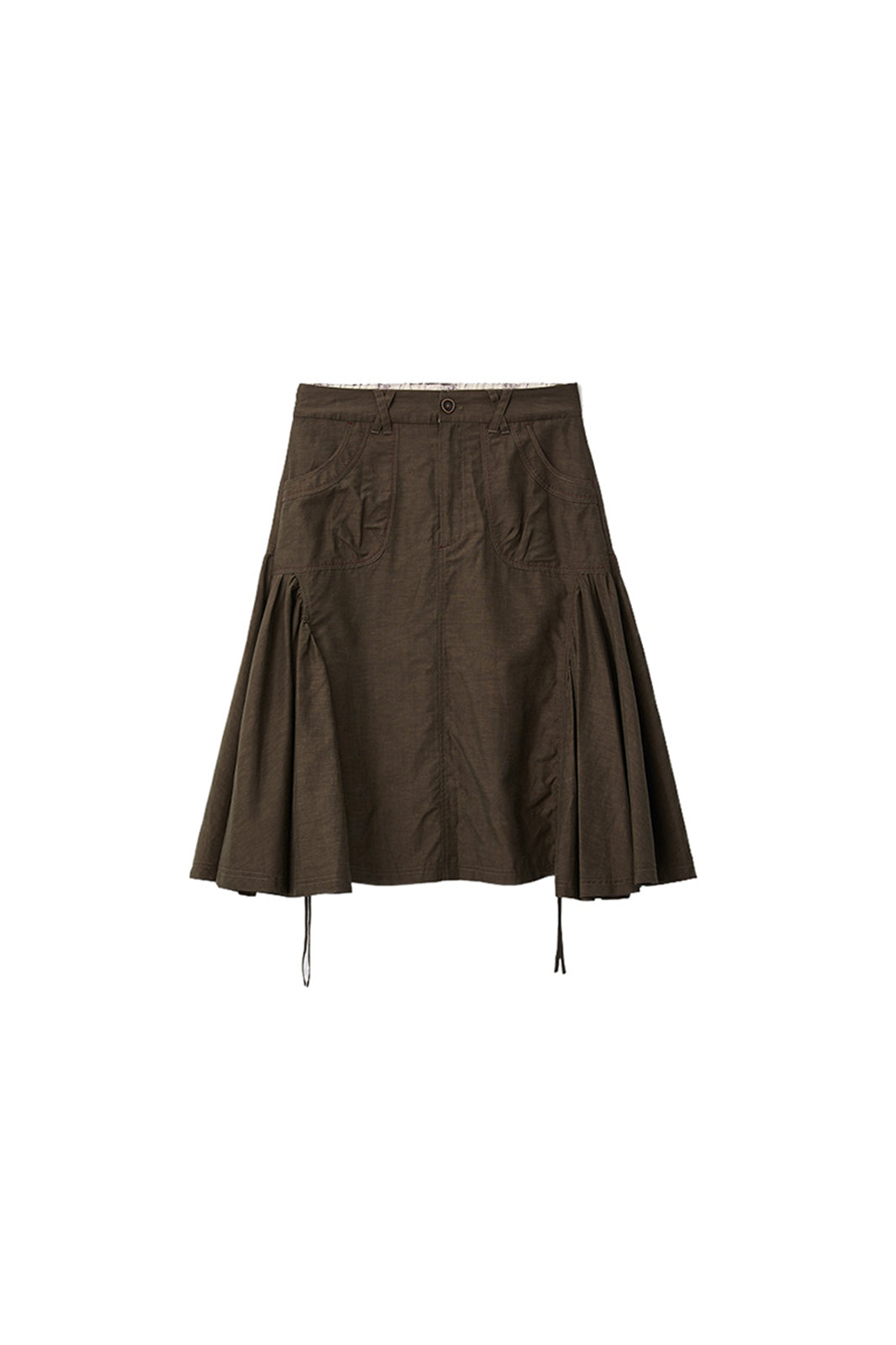 NOESE Paneled Ruched Utility Skirt