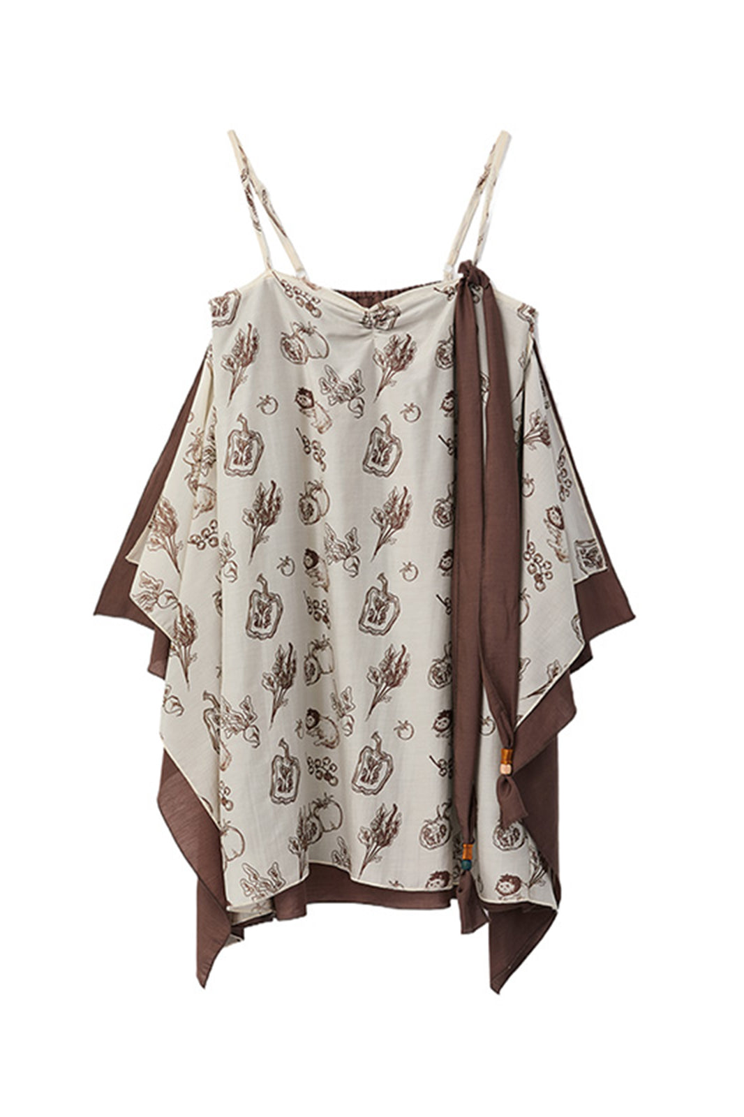 NOESE Spliced Silk-Blended Draped Cami Top