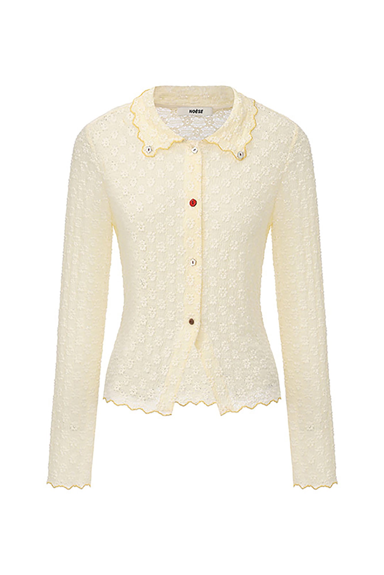 NOESE Floral-Embroidered Lace-Trimmed Cardigan