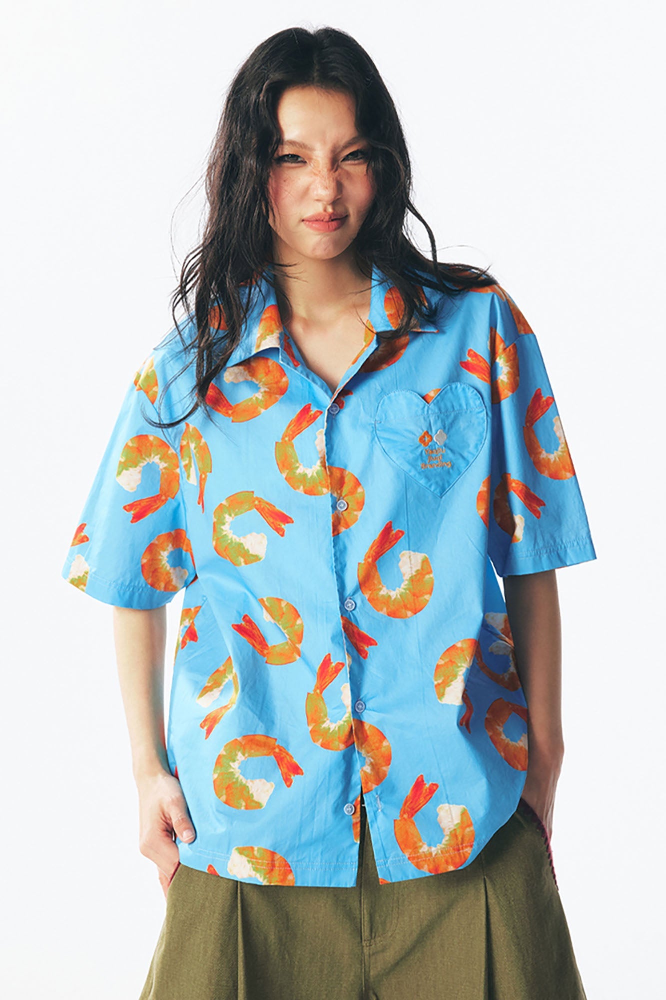 1997 POSTOFFICE Shrimp Full-Print Half Shirt, premium urban and streetwear designers apparel on PROJECTISR.com, 1997 POSTOFFICE