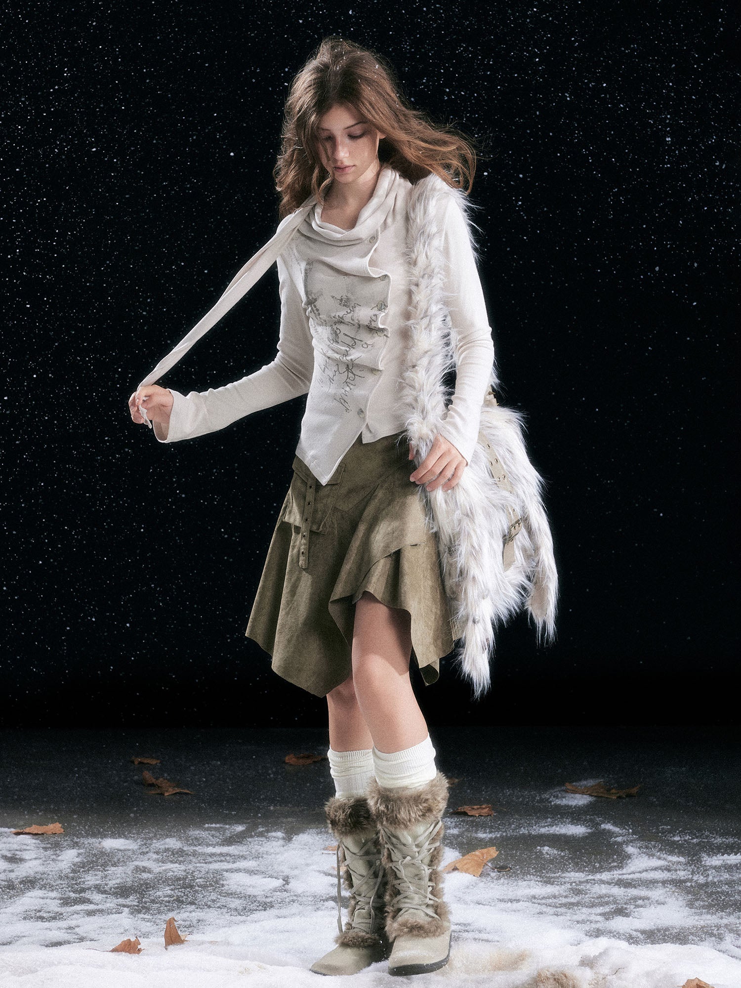 CESTNOUS Fuzzy Faux Fur Crossbody Bag