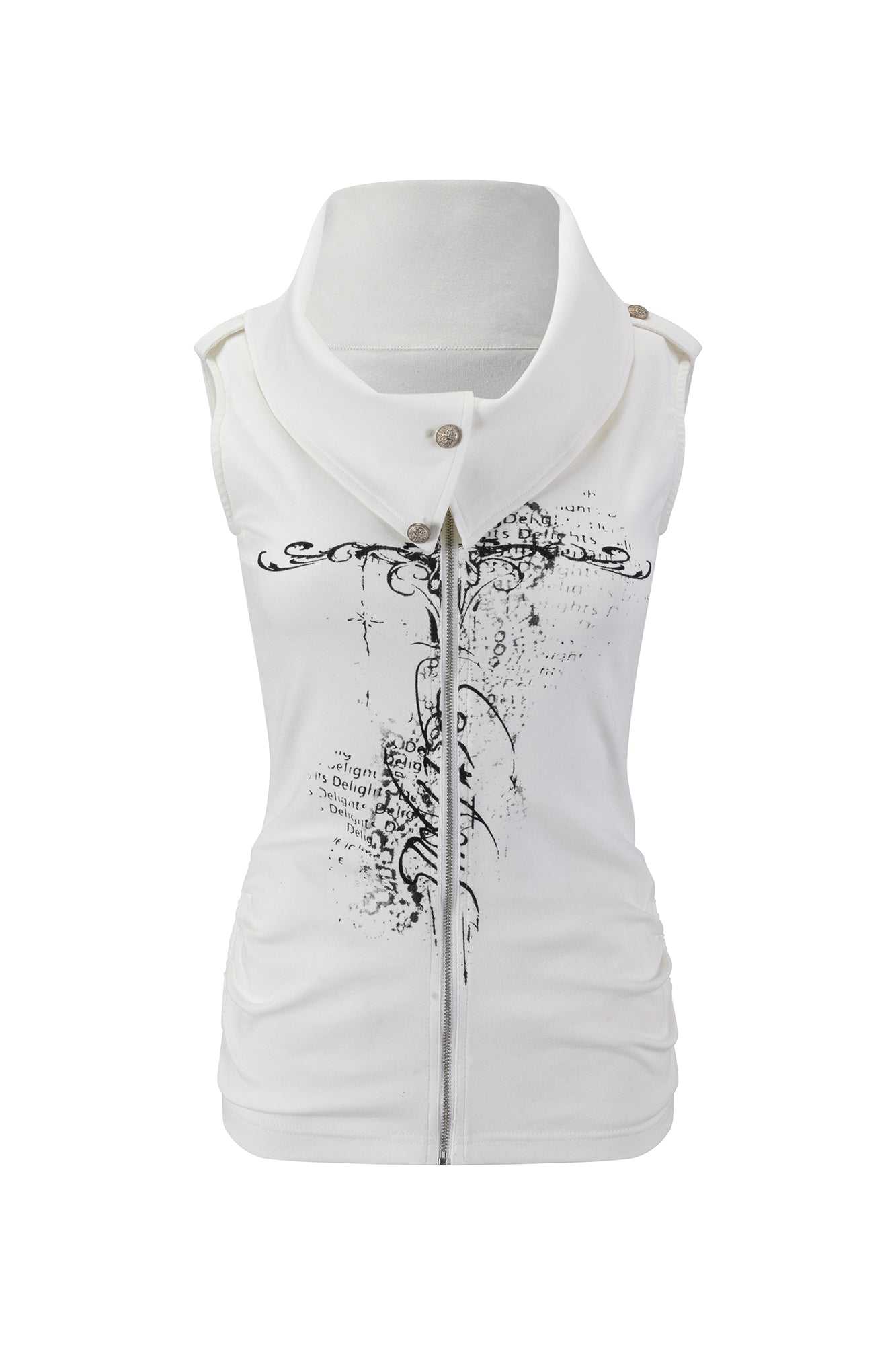 CESTNOUS Cross Graphic Zip-Up Vest