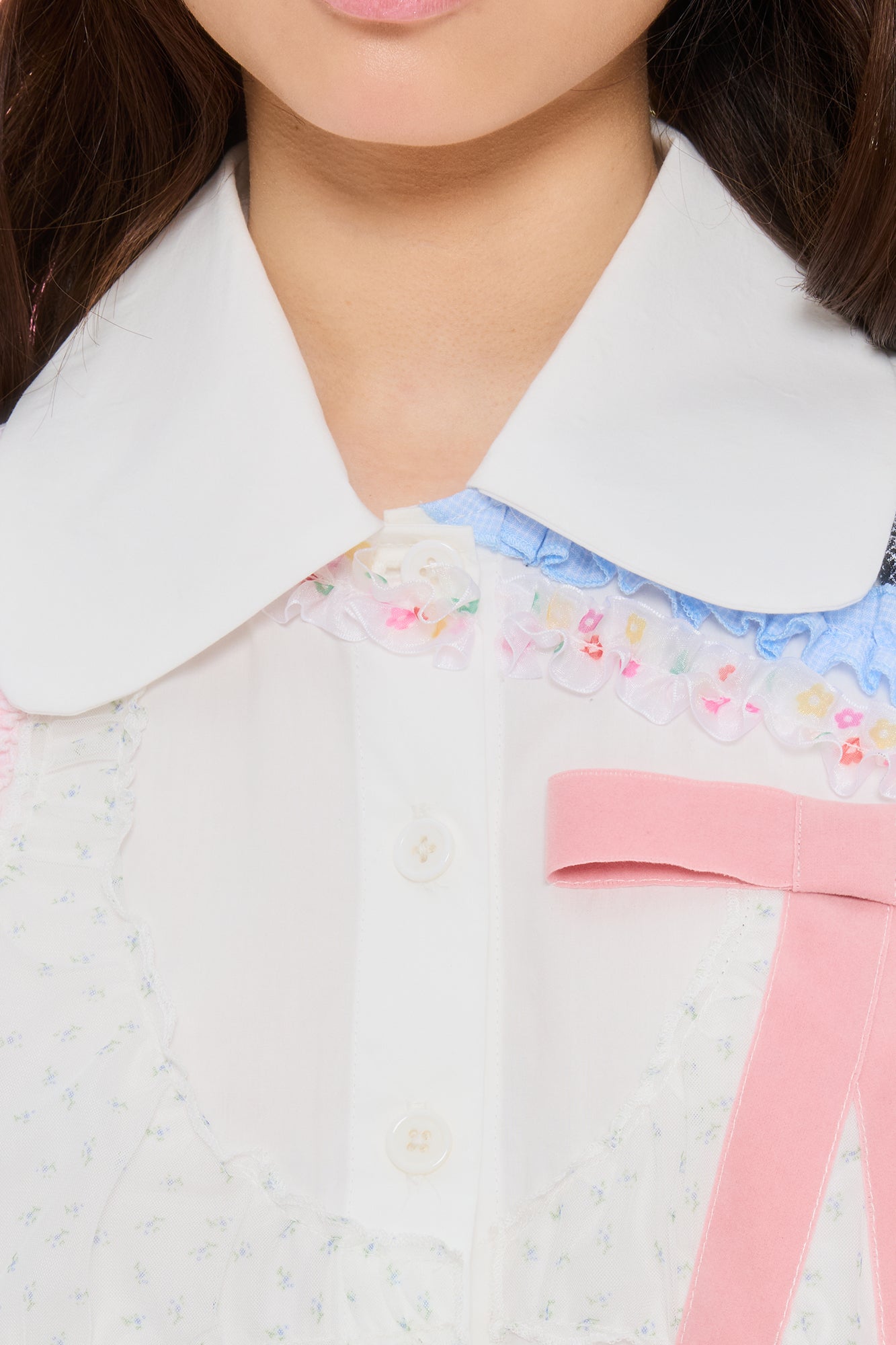 UNSOCIAL NIGHT Bikini Bow Patch Half Shirt