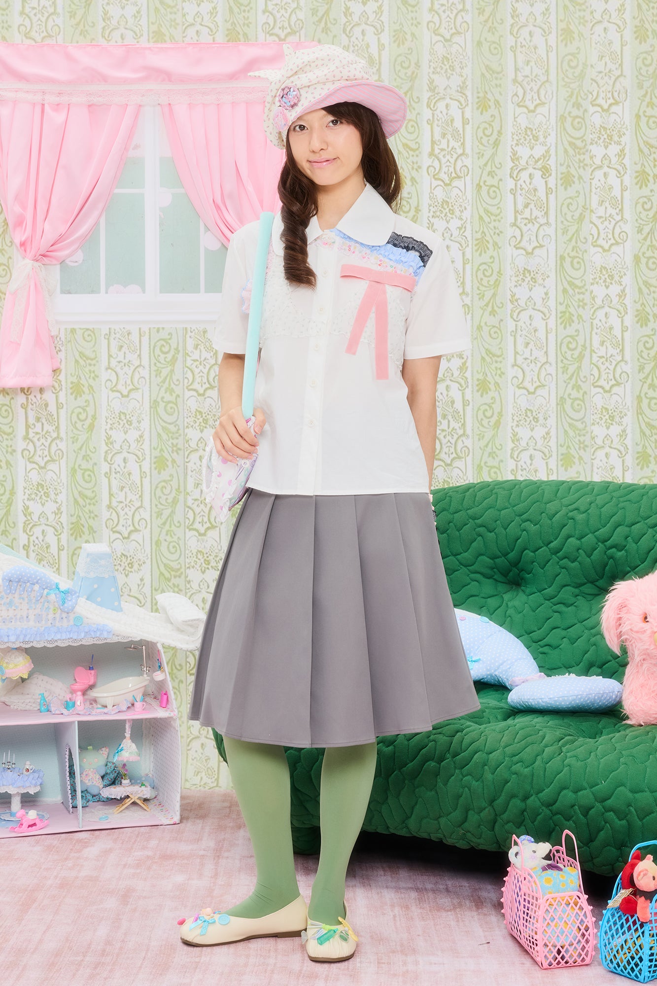 UNSOCIAL NIGHT Pleated Bikini Patch Skirt
