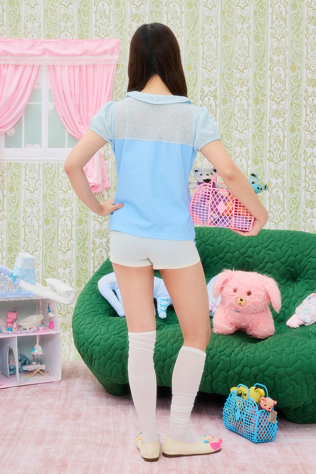 UNSOCIAL NIGHT Graphic Knitted Panel T-Shirt