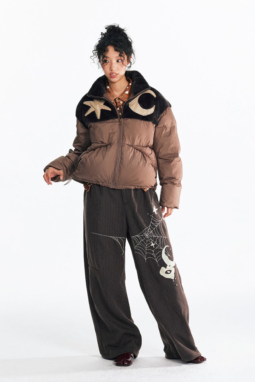 1997 POSTOFFICE Contrast Star & Crescent Puffer Jacket