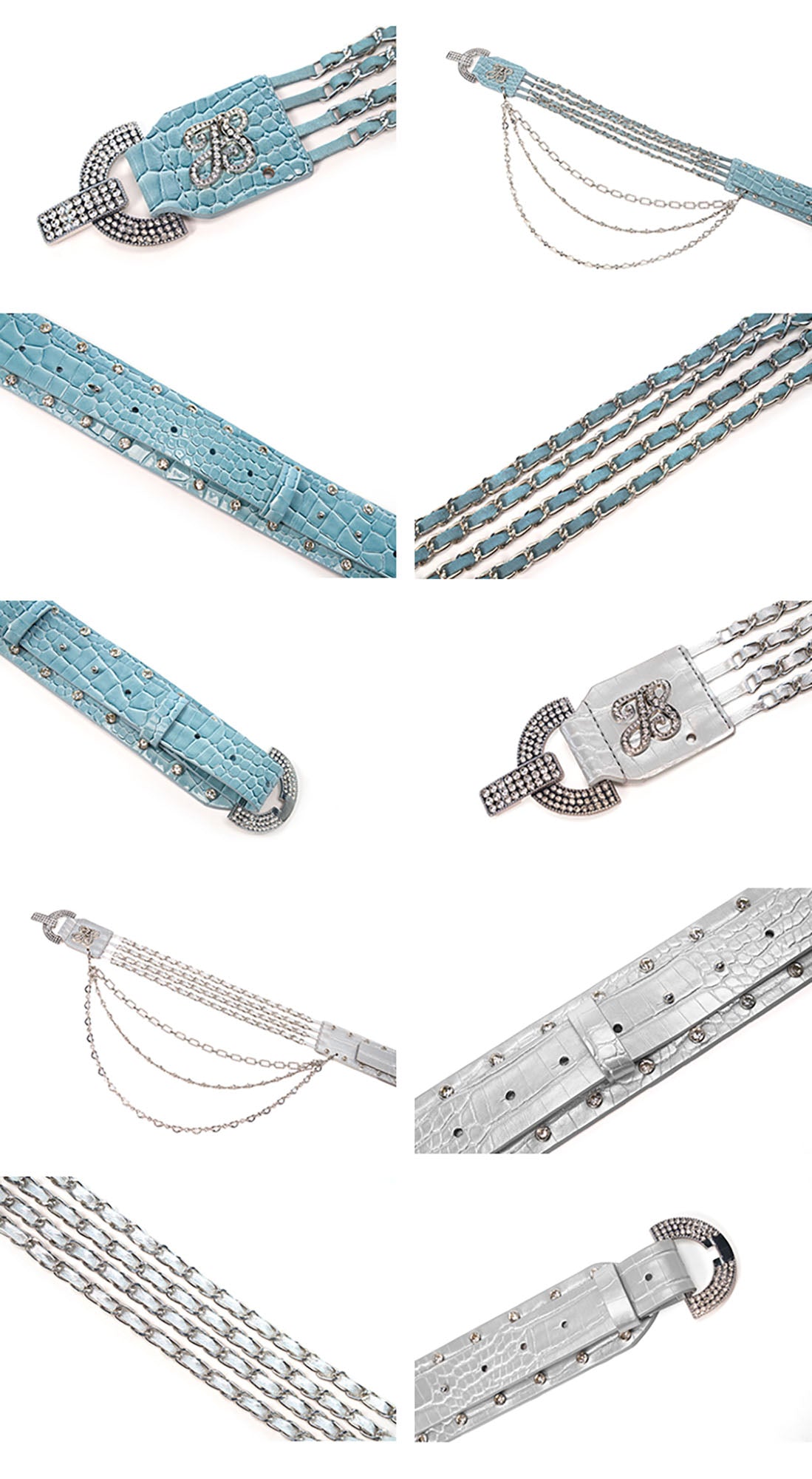 JYOSEI Croc-Embossed Chain Belt